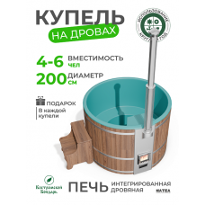 Купель BondarSpa морская волна с интегрированной печью лиственница D200